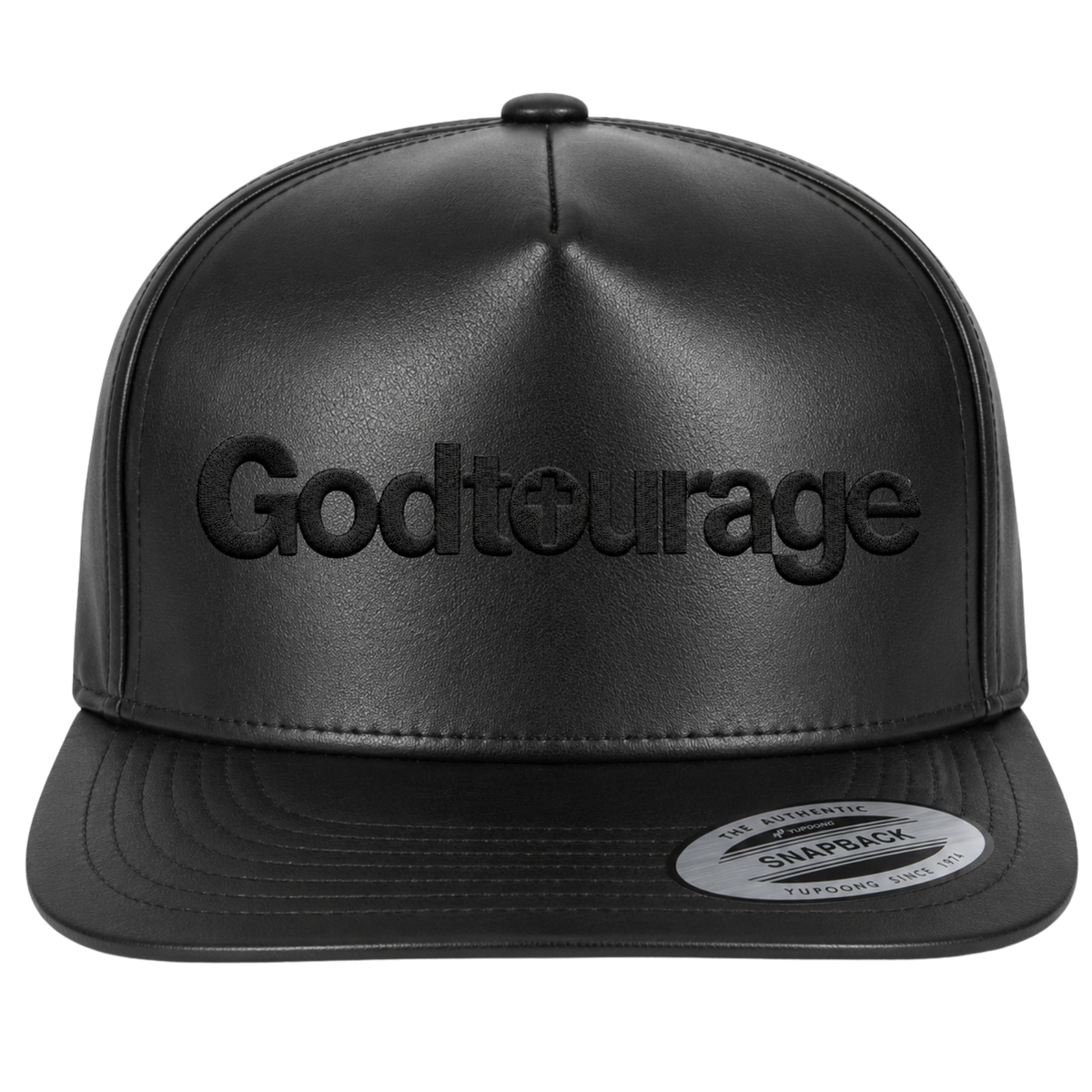 Godtourage PU Leather Flat Bill Snapback Hat