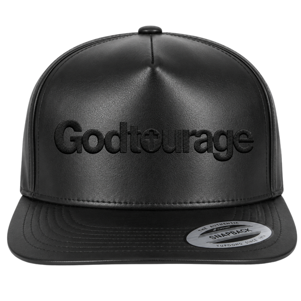 Godtourage PU Leather Flat Bill Snapback Hat